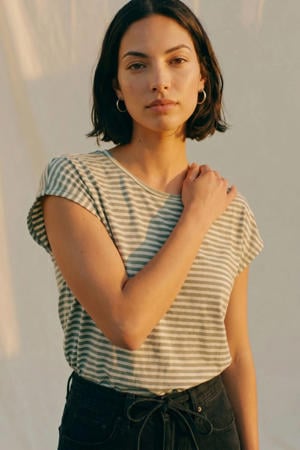 gestreepte T-shirt - groen