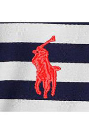 thumbnail: Polo Ralph Lauren gestreepte slim fit polo newport navy/white