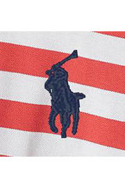 thumbnail: Polo Ralph Lauren gestreepte slim fit polo red reef / white