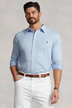 +size slim fit overhemd met stippen jamaica blue heather