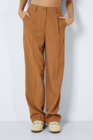 high waist straight fit pantalon NMDREWIE bruin