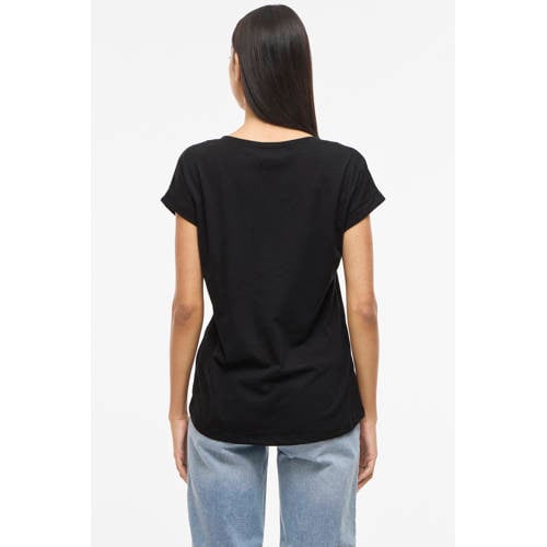 VILA T-shirt VIDREAMERS met katoen zwart afbeelding