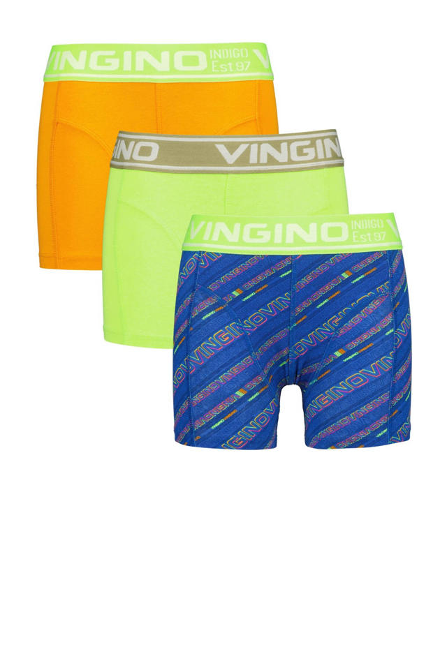 buurman steekpenningen Kreet Vingino boxershort - set van 3 blauw/limegroen/oranje | wehkamp