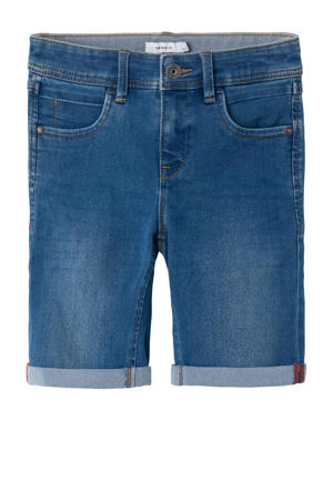 slim fit short NKMSILAS medium blue denim