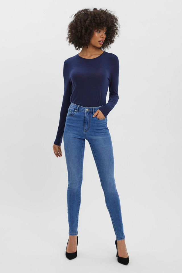 VERO MODA high waist skinny | wehkamp jeans denim medium VMSOPHIA blue