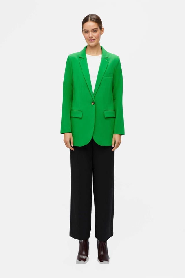 progressief Grace dynamisch OBJECT rechtvallende blazer OBJSIGRID van gerecycled polyester groen |  wehkamp