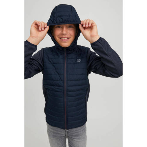 JACK & JONES JUNIOR gewatteerde tussenjas JJEMULTI donkerblauw afbeelding