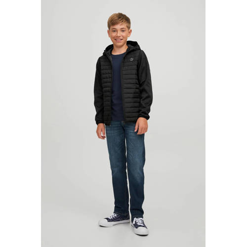 JACK & JONES JUNIOR gewatteerde tussenjas JJEMULTI met logo zwart afbeelding
