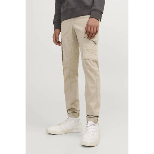 JACK & JONES JUNIOR tapered fit cargobroek JPSTPAUL beige- afbeelding
