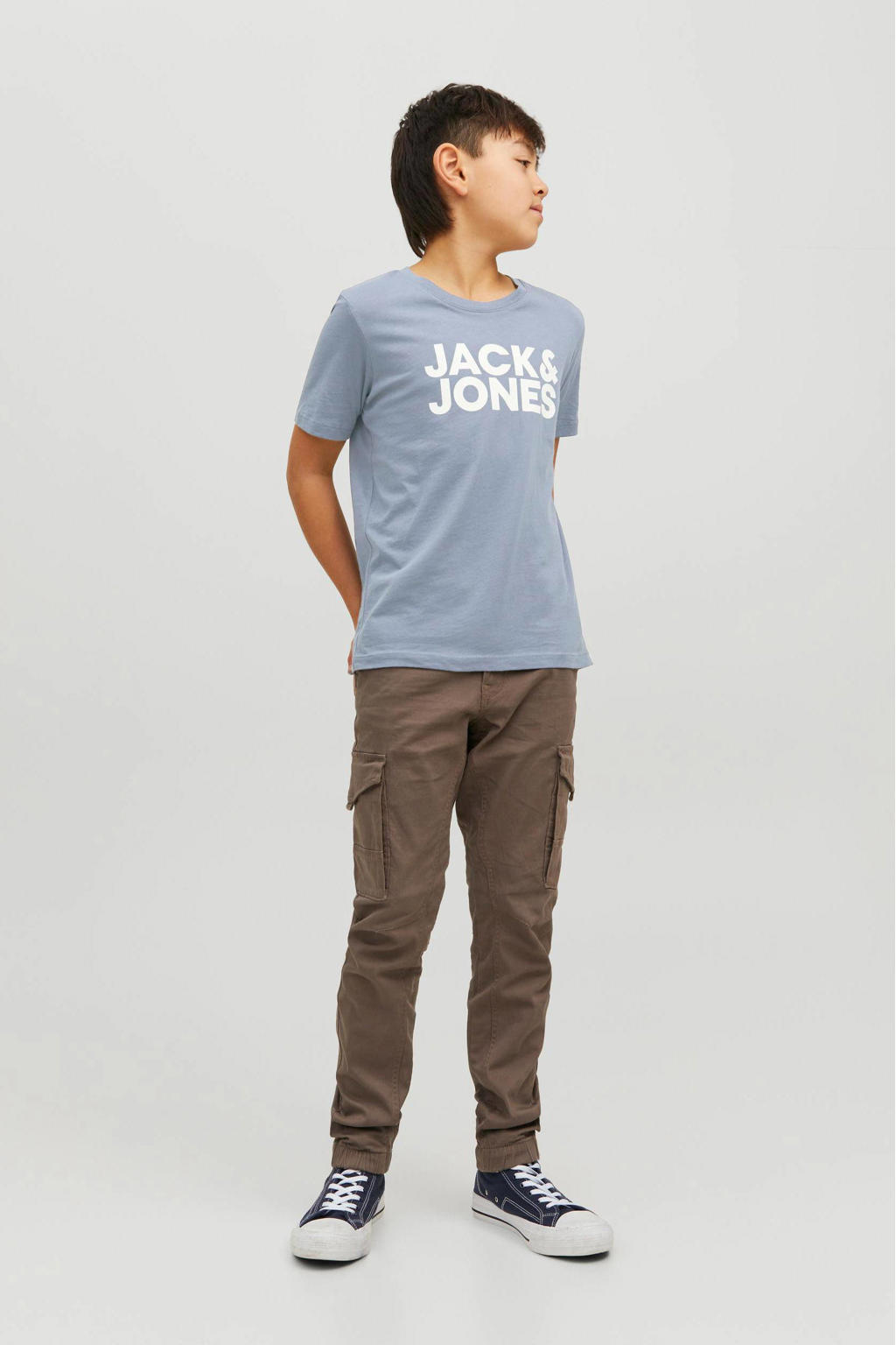 JACK & JONES JUNIOR T-shirt JJECORP met logo lichtblauw