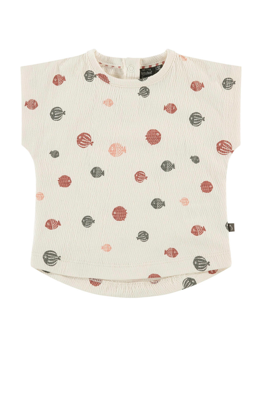Babyface newborn baby Tshirt met all over print ecru/rood/groen wehkamp