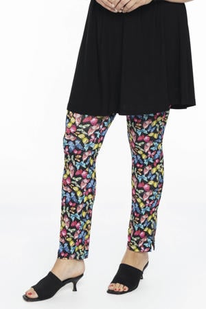 slim fit tregging DOLCE van travelstof met dierenprint multi