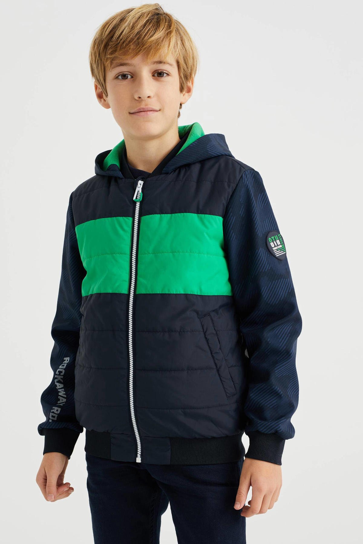 Loodgieter Onbelangrijk spoor WE Fashion softshell jas tussen van gerecycled polyester zwart/groen/blauw  | wehkamp