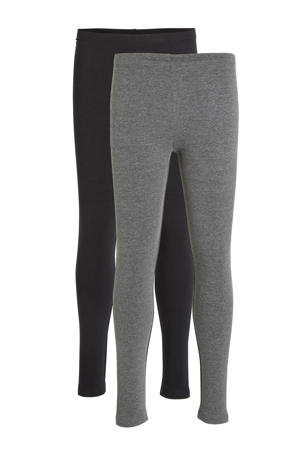 legging - set van 2 grijs/zwart