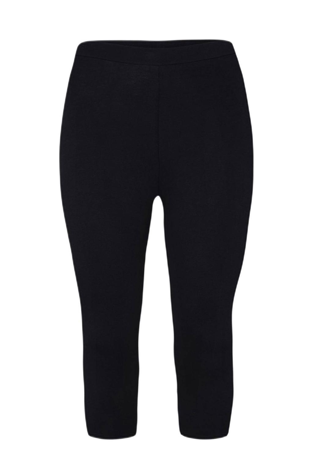 Zwarte dames Miss Etam Plus Plus Size capri legging Leyla van katoen met skinny fit, regular waist en effen