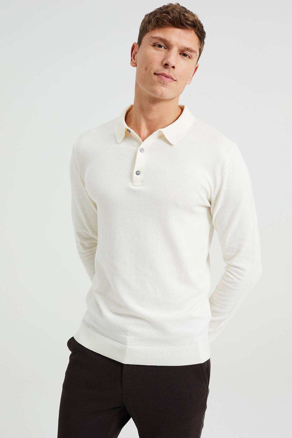 WE Fashion gebreide polo new ivory