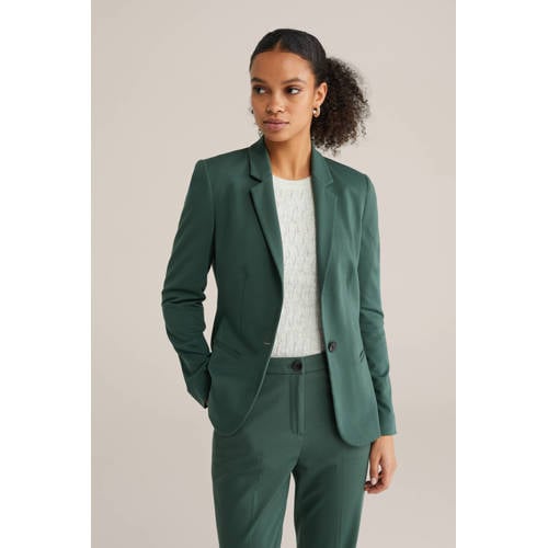 jersey getailleerde blazer Liz donkergroen afbeelding