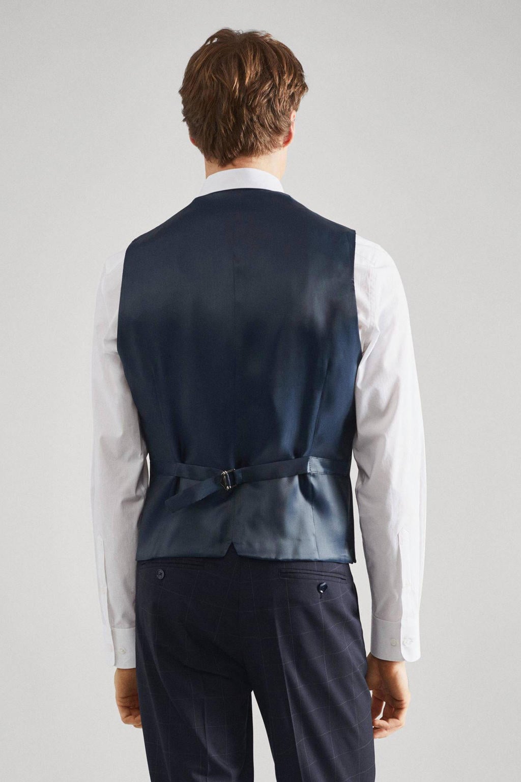 Mango Man Geruit Gilet Marine Blauw Wehkamp mango-man-geruit-gilet-marine-blauw-wehkamp