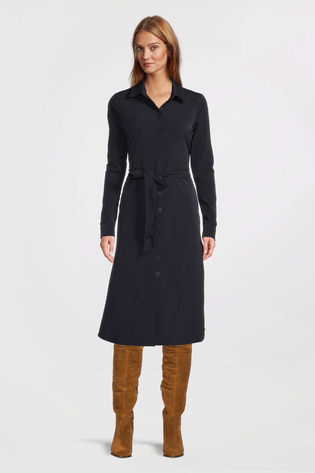 TQ-Amsterdam blousejurk Claudia van travelstof donkerblauw