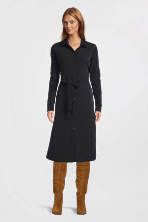 blousejurk Claudia van travelstof donkerblauw
