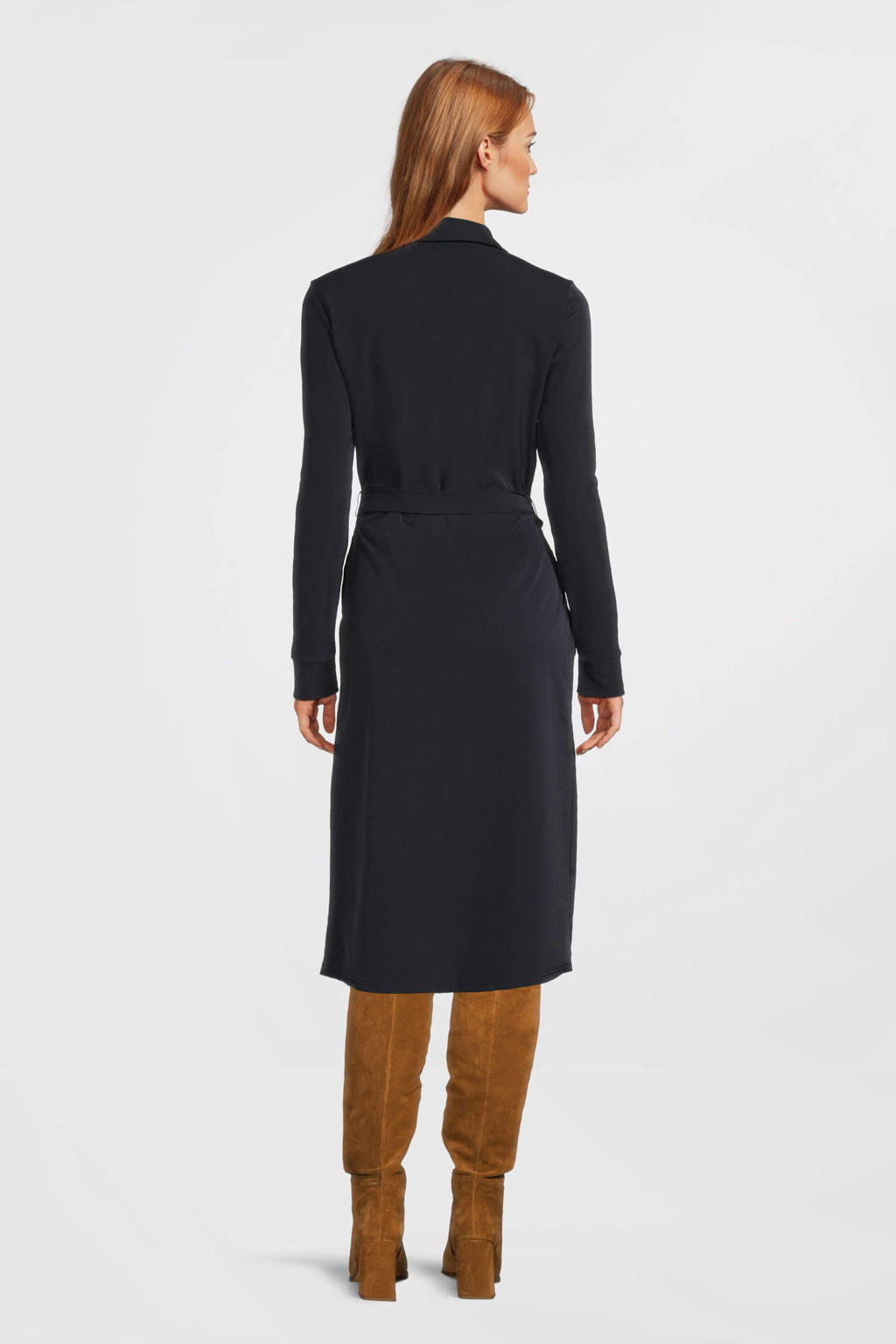 TQ-Amsterdam blousejurk Claudia van travelstof donkerblauw wehkamp