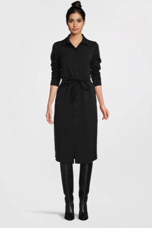 blousejurk Claudia van travelstof zwart