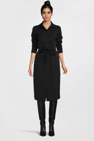 blousejurk Claudia van travelstof zwart