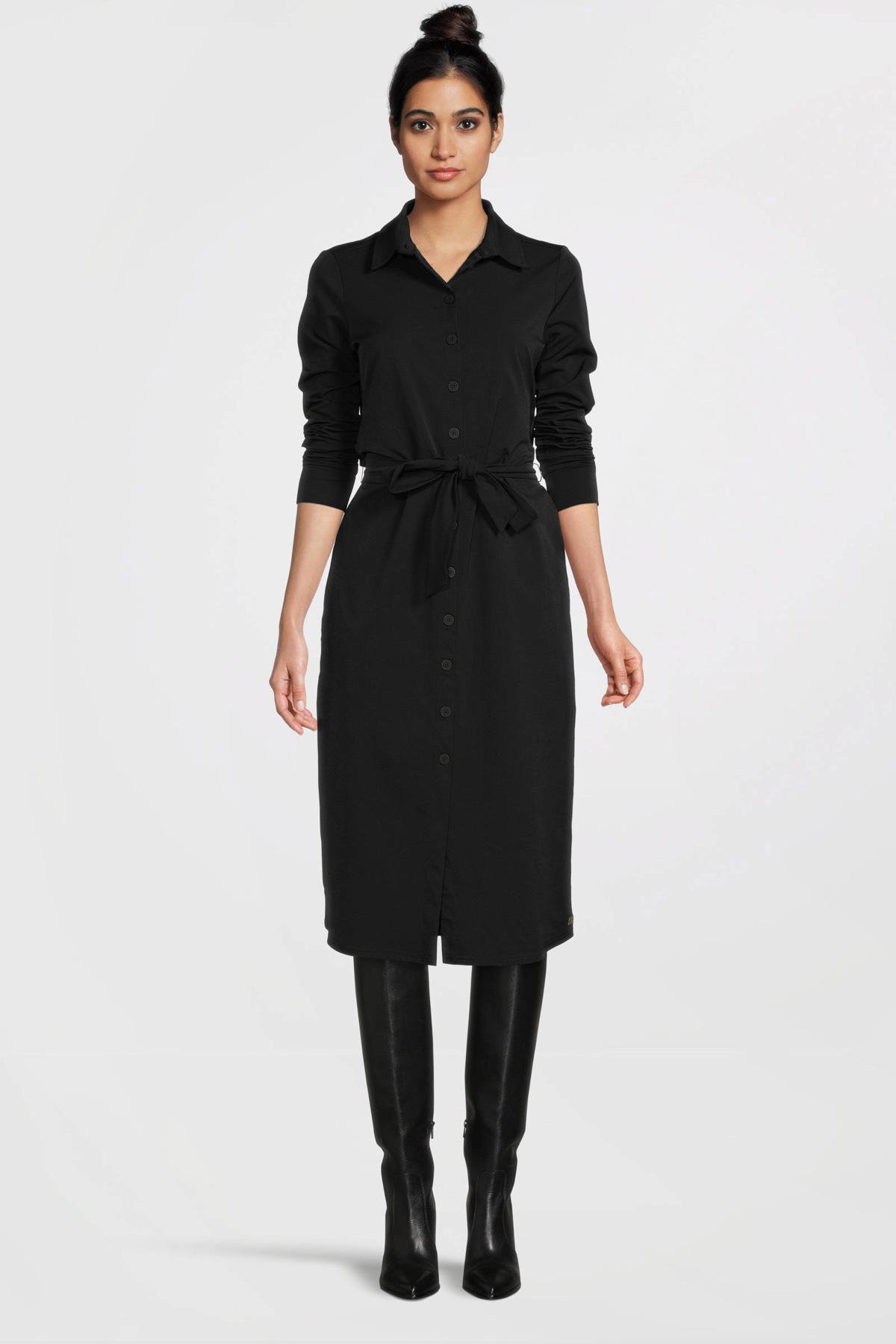 TQ-Amsterdam blousejurk Claudia van travelstof zwart wehkamp