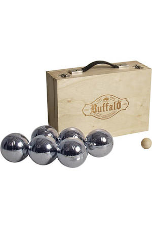 Jeu de Boules set metaal (6st.) in houten doos