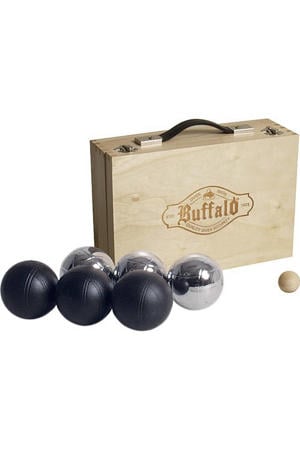 Jeu de boules set gepoedercoat in houten doos