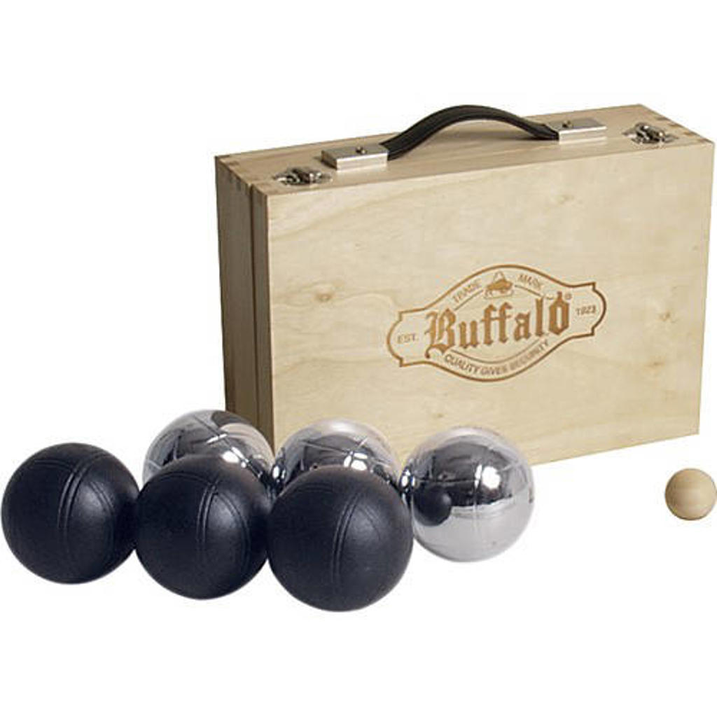 Buffalo Jeu de boules set gepoedercoat in houten doos