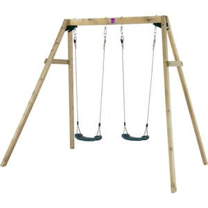 Houten dubbele schommelset