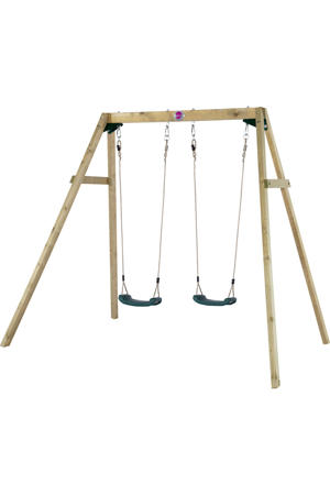 Houten dubbele schommelset