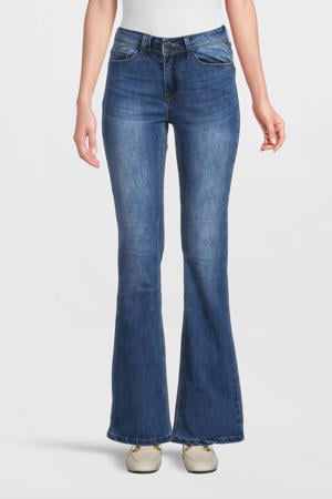 high waist flared jeans Sylvie medium blue denim