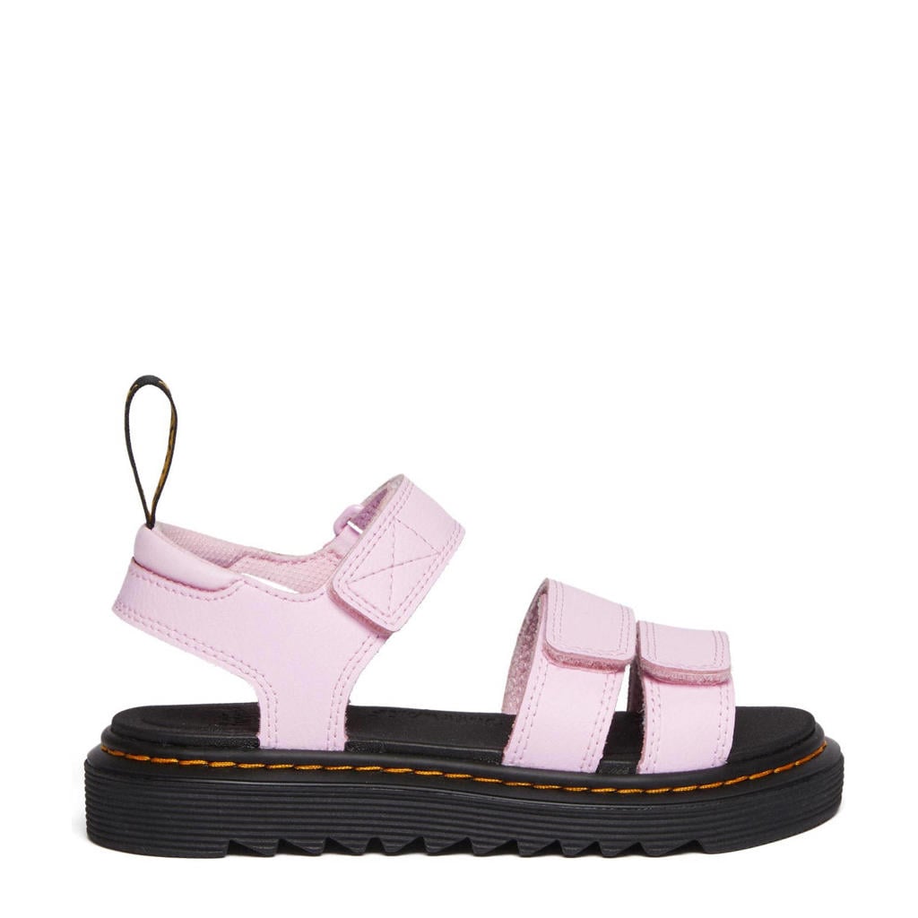 Roze meisjes Dr. Martens Klaire leren sandalen schoolkind met klittenband