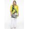 YOEK tuniek van travelstof DOLCE met all over print geel/groen/wit