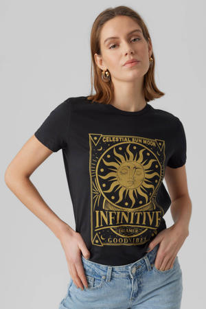 T-shirt VMMILLA met printopdruk zwart