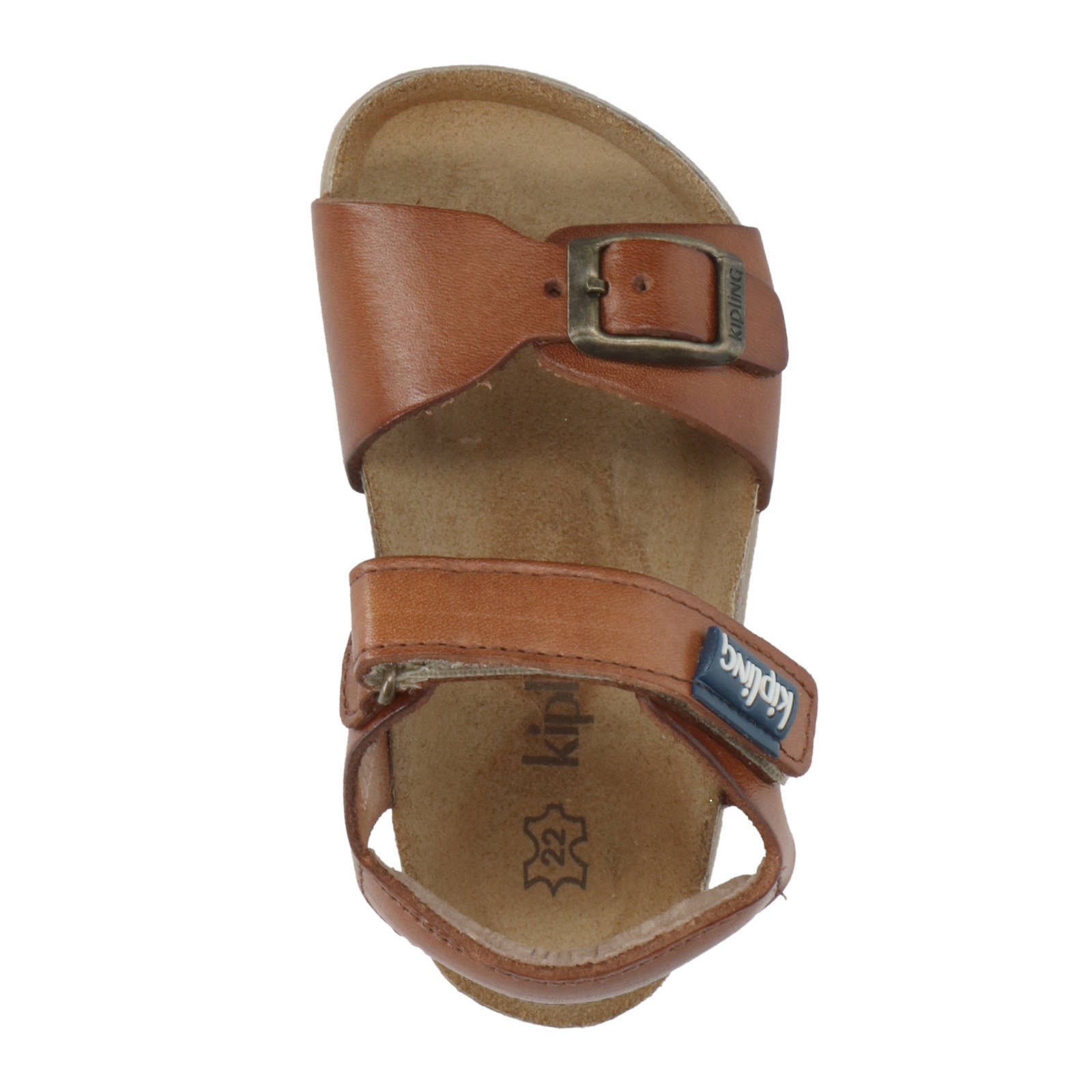 Kipling Fabio leren sandalen cognac wehkamp