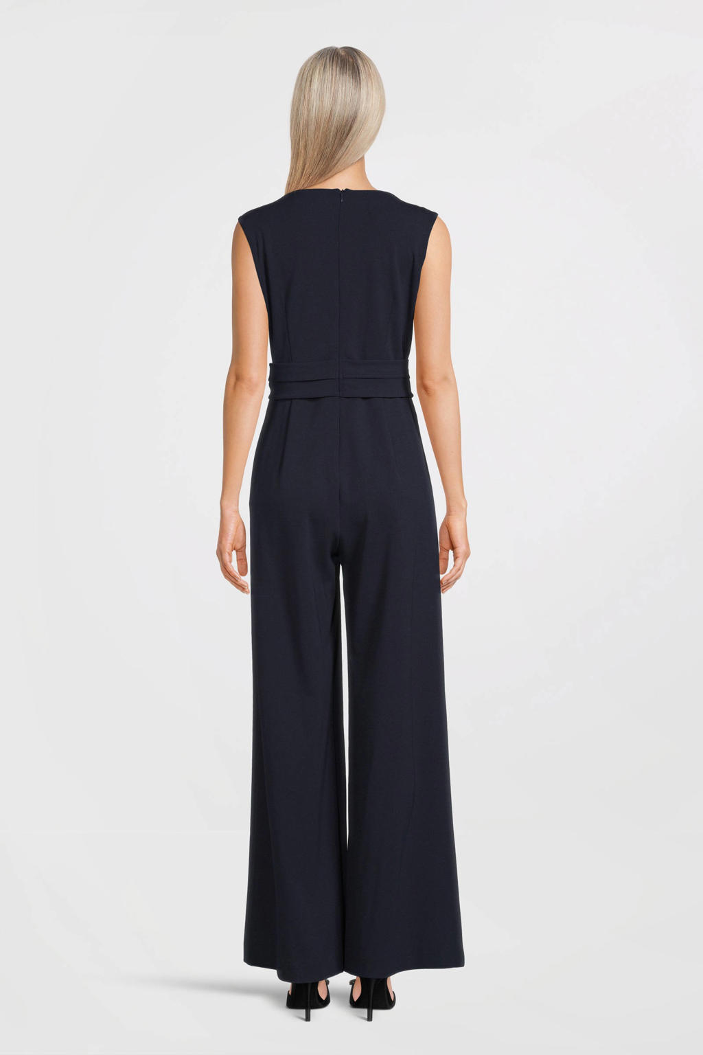 Vera Mont jumpsuit met knoopdetail donkerblauw wehkamp