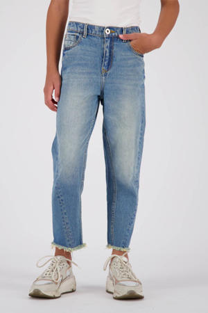 cropped loose fit jeans CHIARA WAISTBAND tinted mid blue