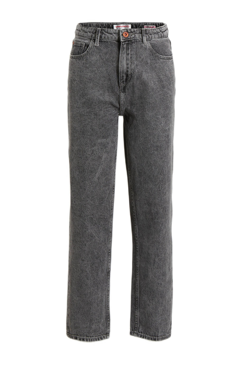 Grey denim meisjes Vingino mom jeans vintage van denim met regular waist en rits- en knoopsluiting