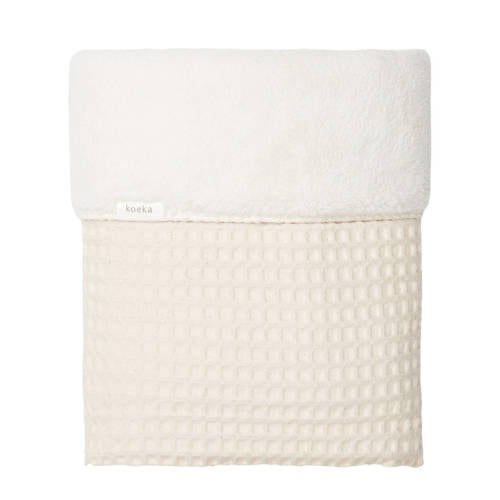 Koeka Oslo plaid wafel/teddy 140x200 cm natural/pebble (200x140 cm) afbeelding