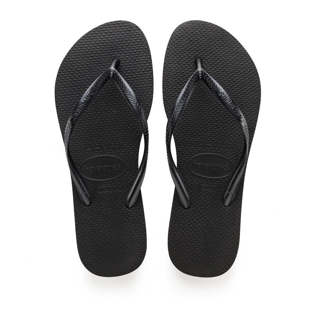 Zwarte meisjes Havaianas teenslippers van pvc/rubber