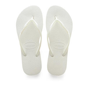 Slim teenslippers wit