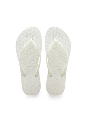 Slim teenslippers wit