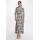 Morgan maxi jurk met all over print en ceintuur zwart/wit