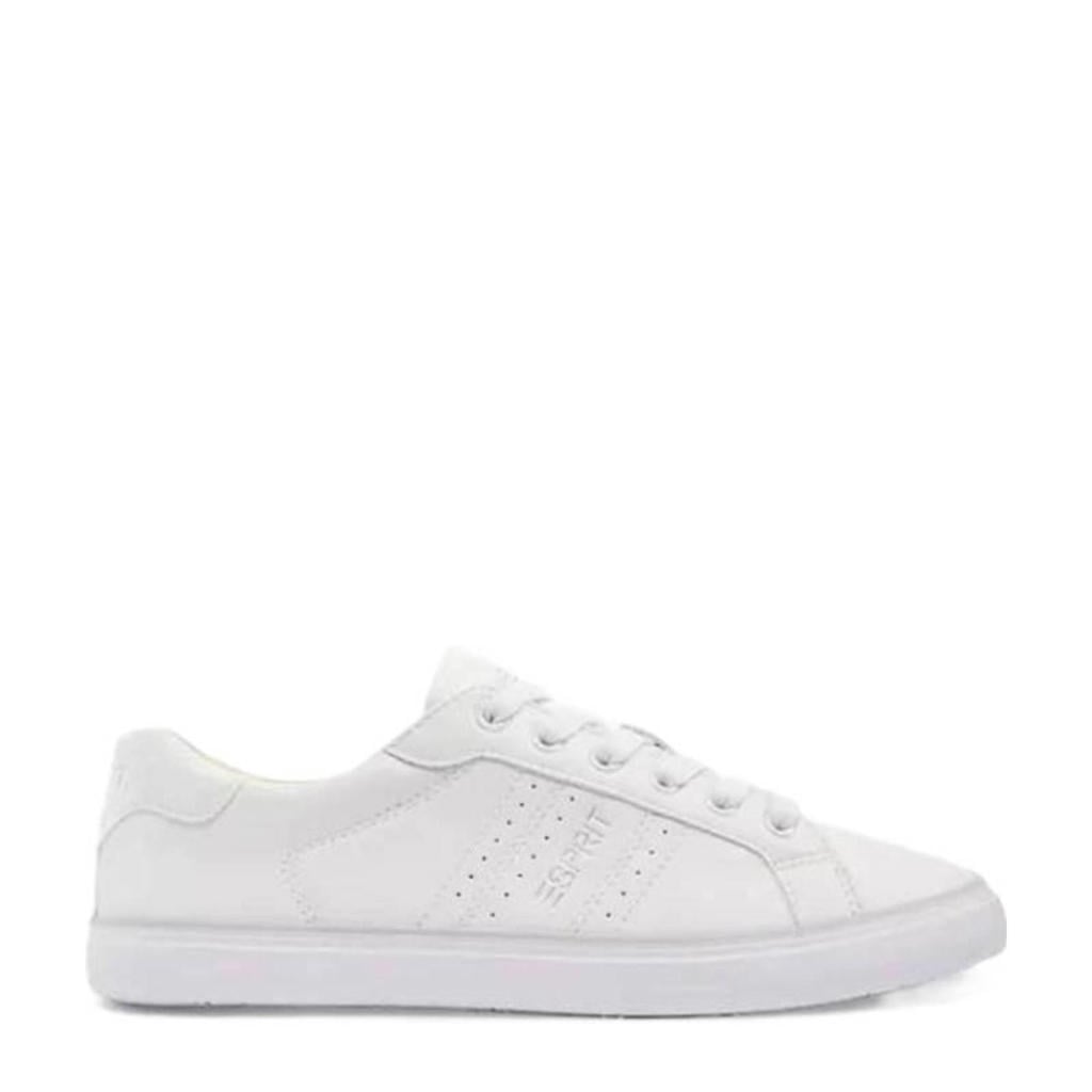 Witte dames ESPRIT sneakers van imitatieleer met veters