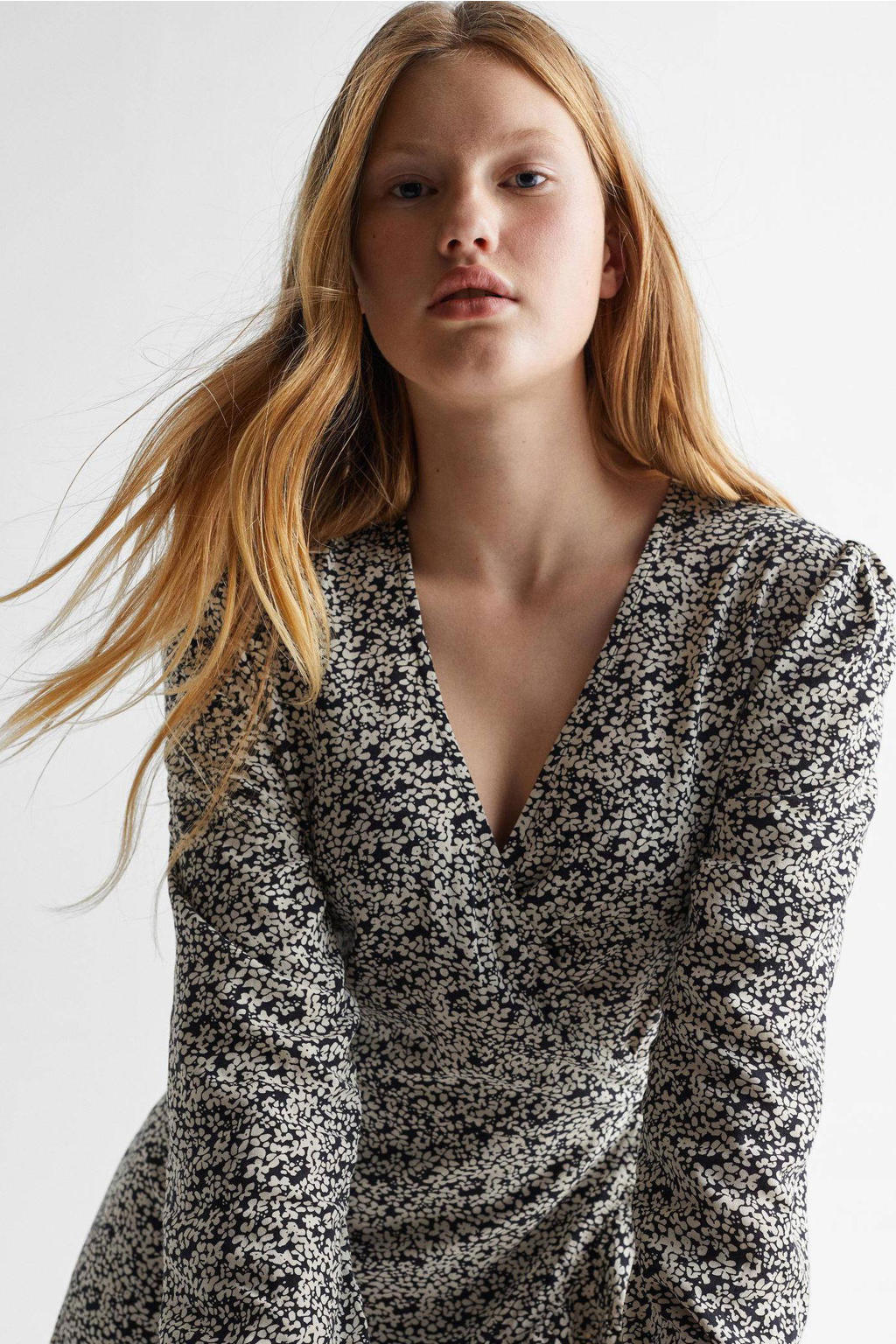 Mango Kids jurk met all over print zwart/wit wehkamp