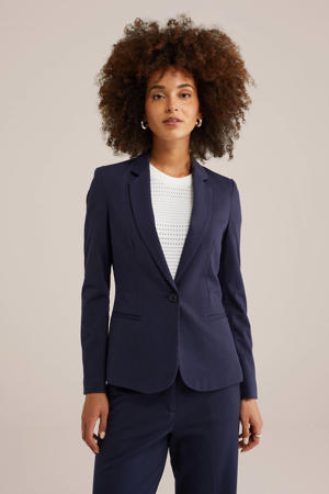  jersey getailleerde blazer Liz donkerblauw