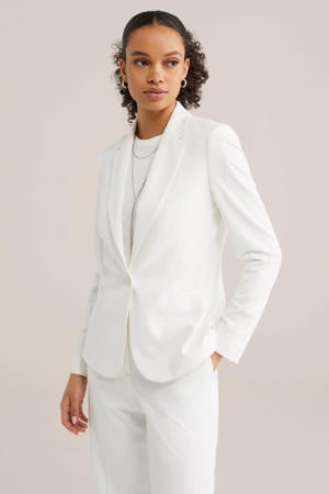 jersey getailleerde blazer Liz wit